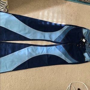 Flare bottom jeans with comfortable stretch